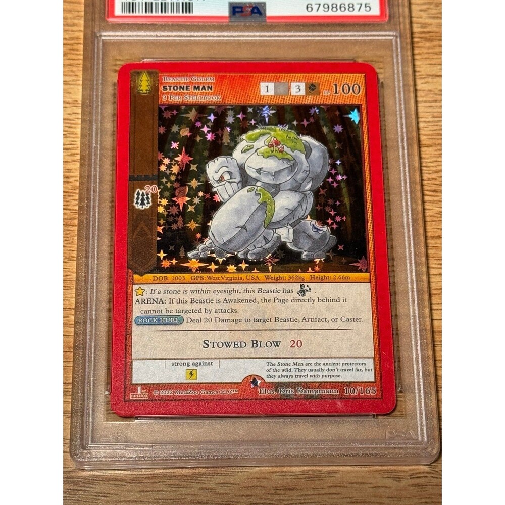 Stone Man Full Holo 10/165‎ MetaZoo Wilderness 1st Edition PSA 10 - Picture 3 of 6